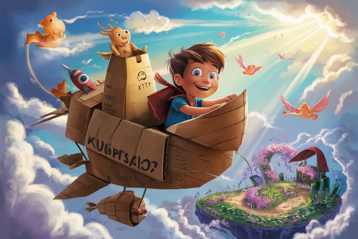 kittu's airship Malayalam Kids Story Cover Image